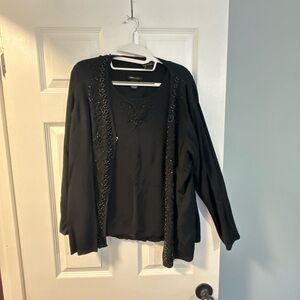 BCBGMaxAzria - Beaded- Black Knitwear Set